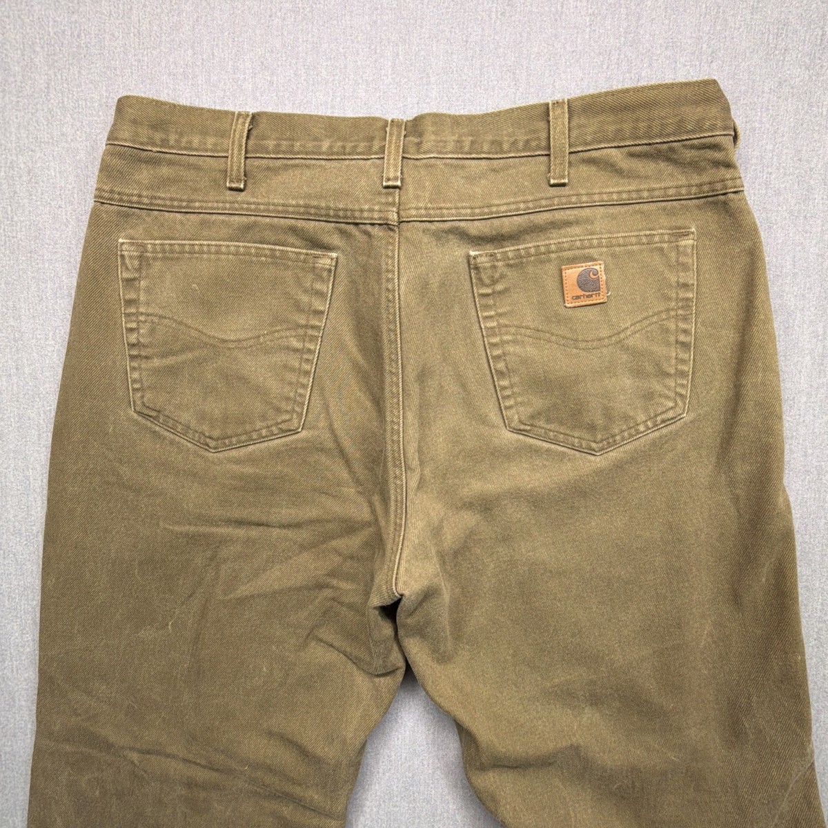 VTG 2004 Carhartt B162 BRK Flannel Lined Canvas Jeans Bark Brown  display picture 1