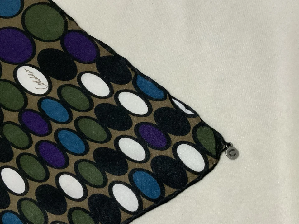 Bufanda para mujer Codello todo multicolor patrón artístico de seda rectangular 60/14 PVGC Foto 3 de 4