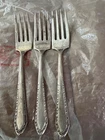 Antique Wallace Sterling Silver Dinner Forks Violet Pattern Pat April 1897 Set o