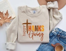 Happy Thanksgiving Pumpkin Sweatshirt Fall Autumn Holiday