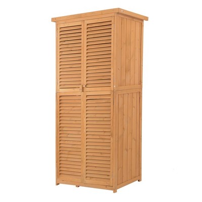 3x5 ft Wood Outdoor Cabinet Garden Shed Tool Storage with Asphalt Roof Backyard