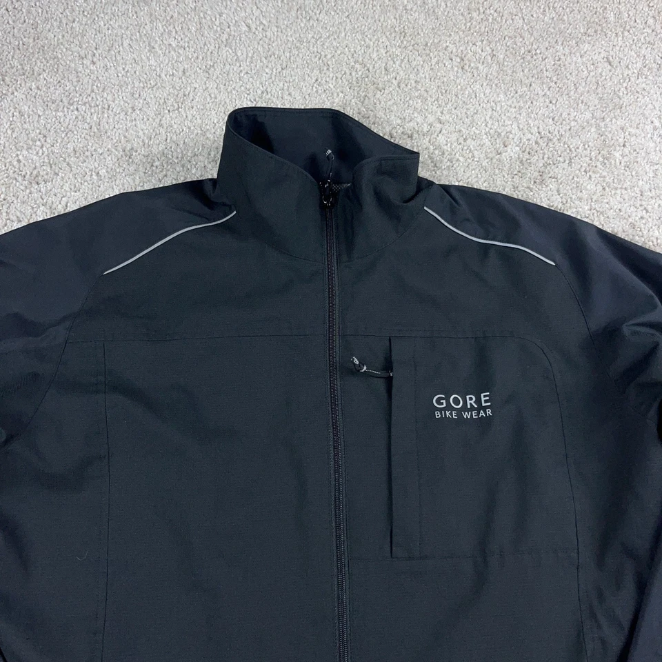 Gore Bike Wear Jacket Mens Large Black Windstopper Active Shell Cycling Outdoors - Image 2 of 4