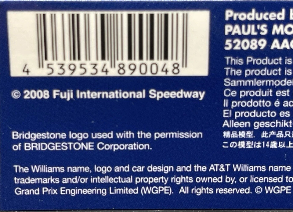 Minichamps 1/43 Williams Toyota 2008 Showcar Nico Rosberg Speedway Collection Foto 4 de 4