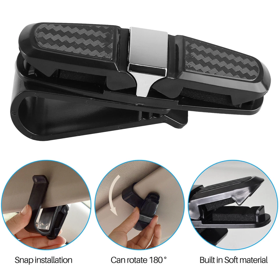 2x Glasses Holder NEW For Car Sun Visor Sunglasses Clip Hanger Mount Rotational - image 2 of 4