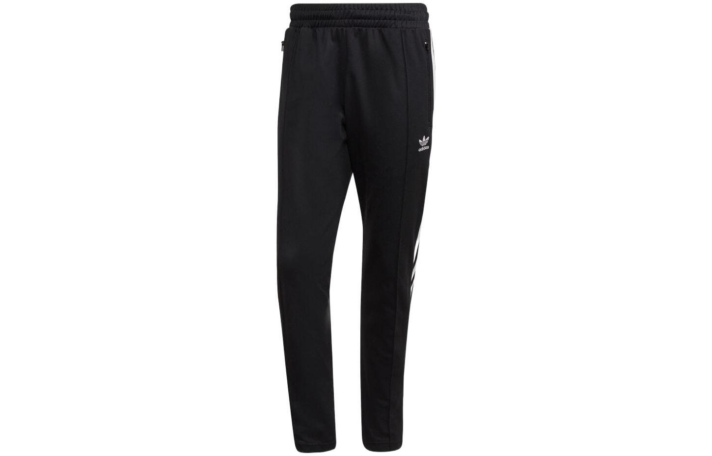 повседневные спортивные брюки adidas Originals с однотонным логотипом в полоску и прямыми штанинами