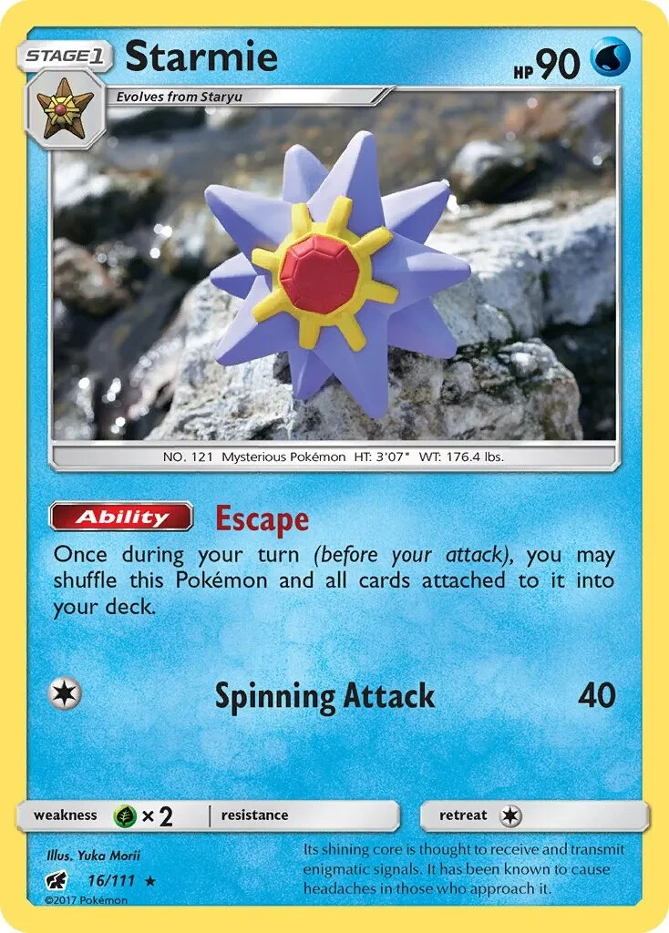 Starmie 16/111 Rare SM - Crimson Invasion Pokemon TCG