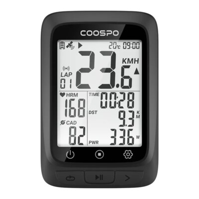 COOSPO BC107 Kabelloser GPS-Fahrradcomputer, Bluetooth ANT+ IP67 Wasserdicht,...