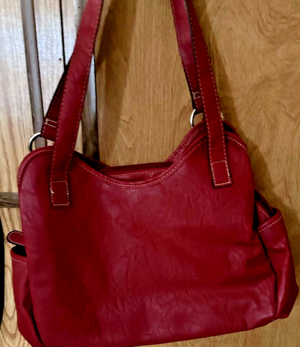 Cartera de cuero roja Strata vintage para dama - Imagen 2 de 9