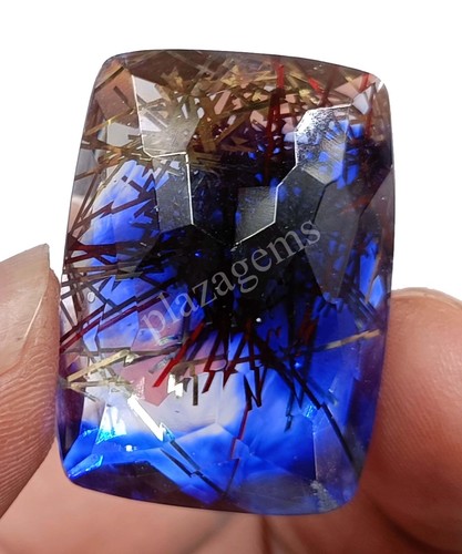 76.90 CT Cushion Goldan Rutilated Quartz Ametrine Doublet EGL Loose Gems 5MRG - Picture 4 of 9