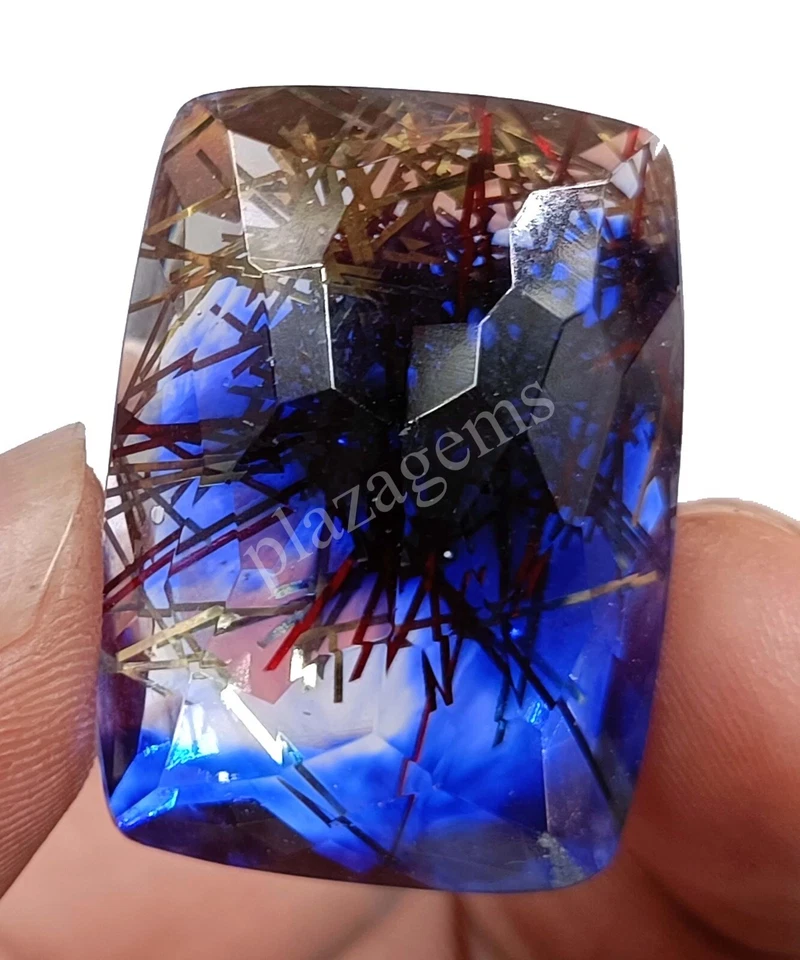 76.90 CT Cushion Goldan Rutilated Quartz Ametrine Doublet EGL Loose Gems 5MRG - Image 4 of 4