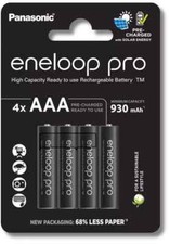 PANASONIC AAA Eneloop Pro Rechargeable Batteries 930mAh 4 Pack NiMH Batteries 3.50 per battery
