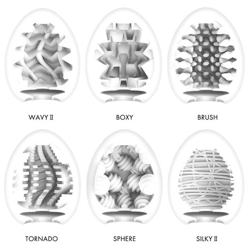 Tenga Egg Variety Pack New Pack of 6, Wave II/Boxy/Brush/Tornado/Sphere/Silky II - Foto 3 di 5