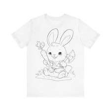 Cute Bunny Coloring Tee for Kids, Easter Gift