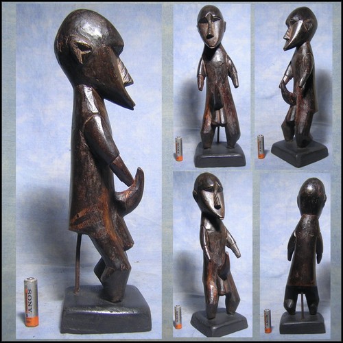 Statuette Tribale Bacongo 27 Cm - Ancien Art Africain, RDC / Zaïre, Bois (original)