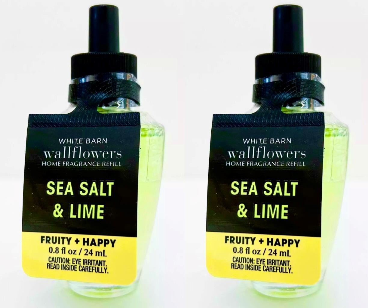 Bath Body Works SEA SALT & LIME Wallflower Scented Oil Refill Bulbs x 2