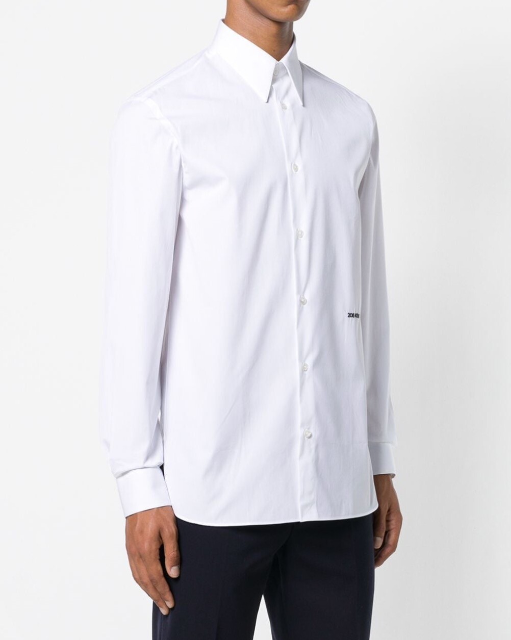 CalvinKlein205W39NYC Men's White Long Sleeves Embroidered Logo Shirt MSRP $650 image 3