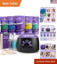 Scented Hard Wax Kit with Digital Warmer - Ideal for Sensitive Skin & Beginners