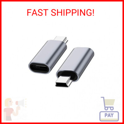 USB C to Mini USB 2.0 Adapter, (2-Pack)Type C Female to Mini USB 2.0 Male Conver