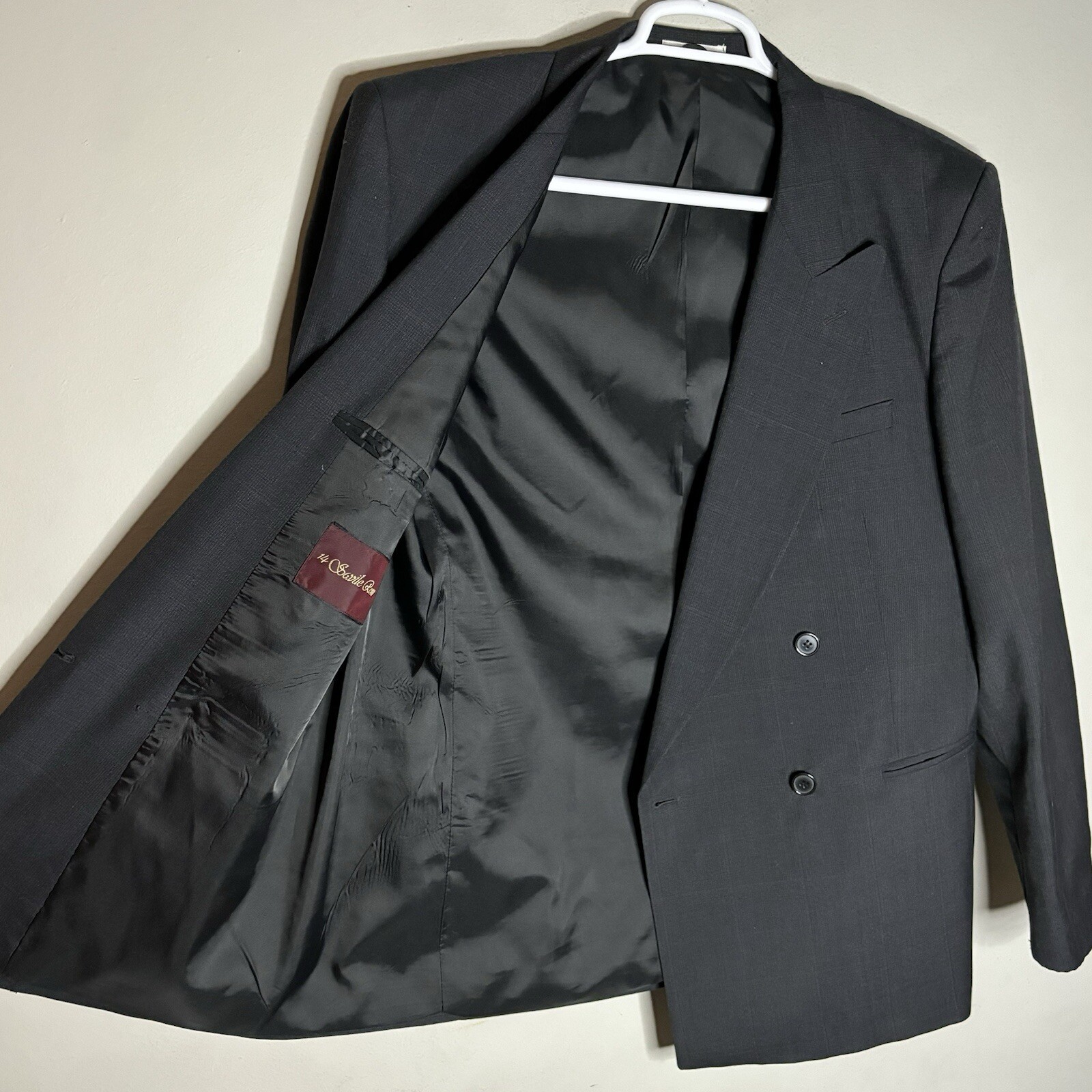 FILA 14 SAVILE ROW 42R GIACCA BLAZER TUTA DOPPIOPETTO MISTO LANA RIGHE NERE