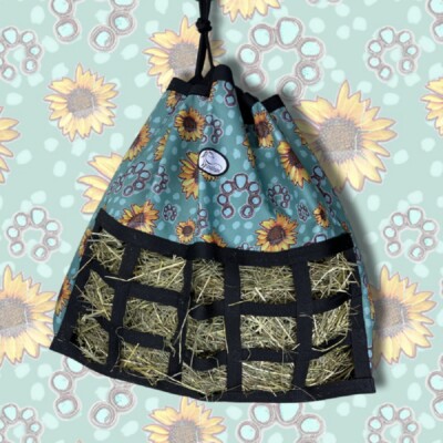 Schulz Equine SUNFLOWER SQUASH BLOSSOM TRAILER HAY BAG w/ Draw string  closure