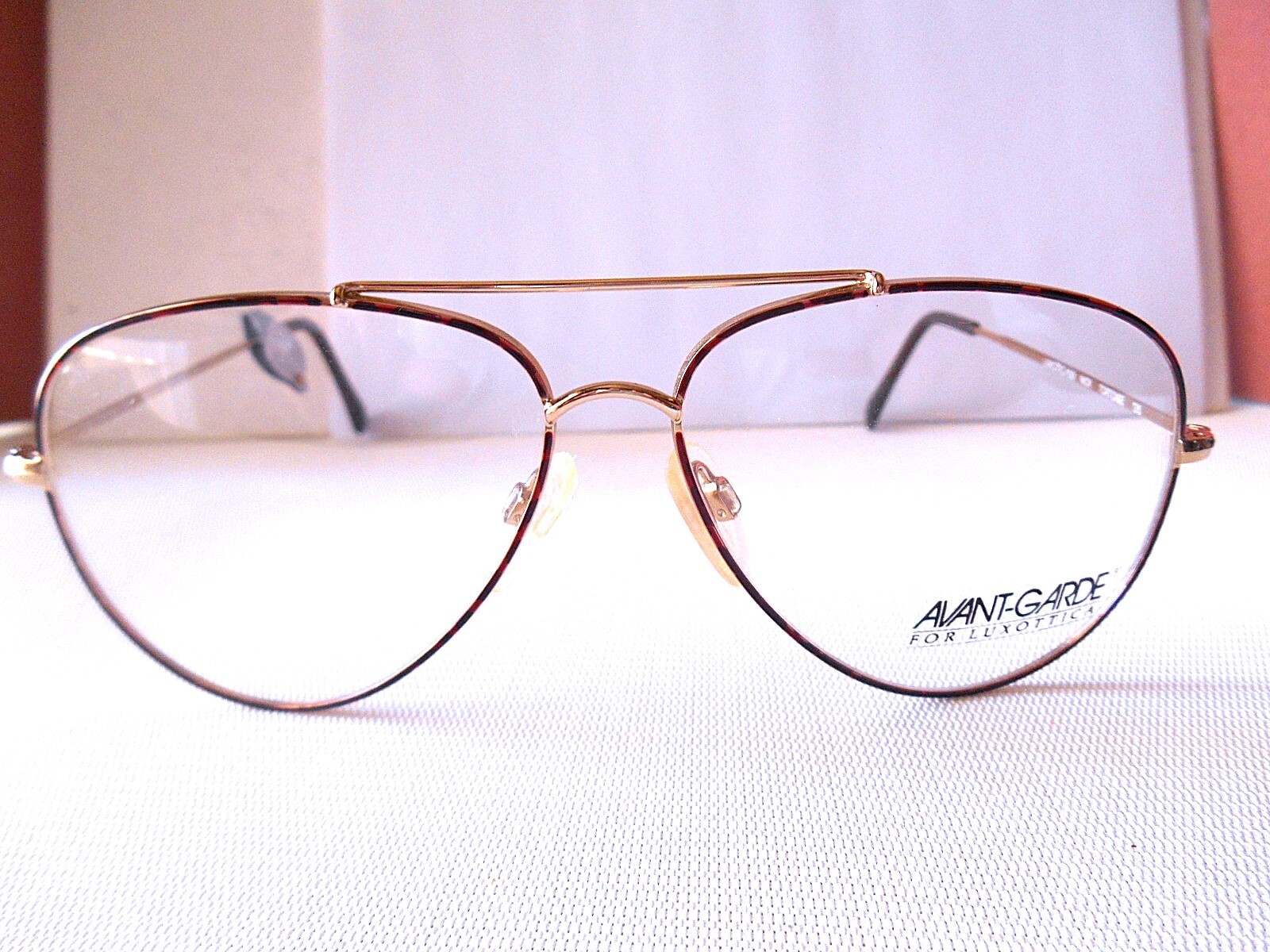 AVANT-GARDE for LUXOTTICA Goldtone /Brown Prescription Eyeglass Frames 56/13/135