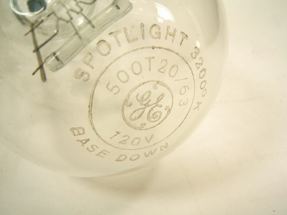 NOS GE 500w 120v T20 Medium Bi-Post CLEAR Tubular Incandescent 500T20/63 - Image 3 of 4