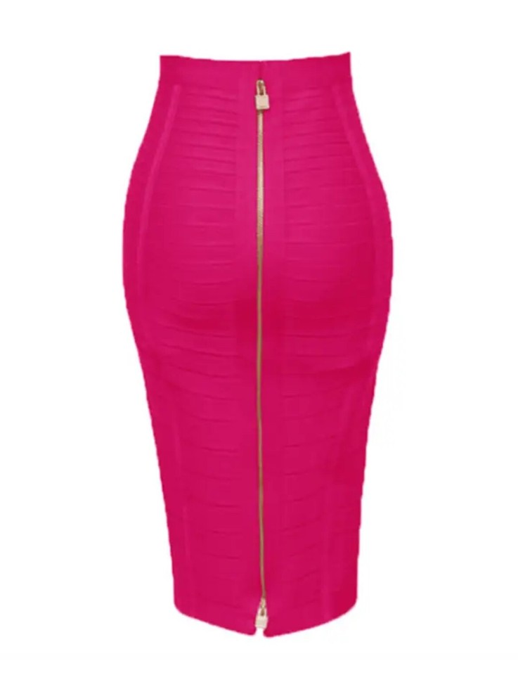 FALDA DE VENDAJE LÁPIZ CON CREMALLERA CINTURA ALTA - TALLAS 6-18 (NUEVA)