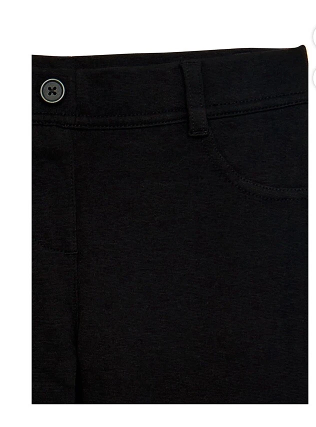 WN Girls School Uniform Stretch Ponte Knit  Black Leggings 2-Pack Size 8 - Image 3 of 4