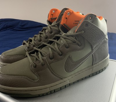 olive green and orange sneakers