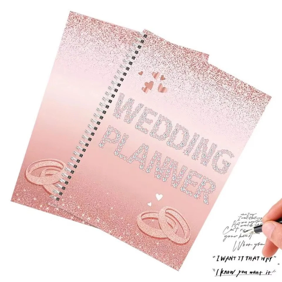 WEDDING PLANNER Mr & Mrs organiser Book diary bride details planning Pink - image 3 of 4