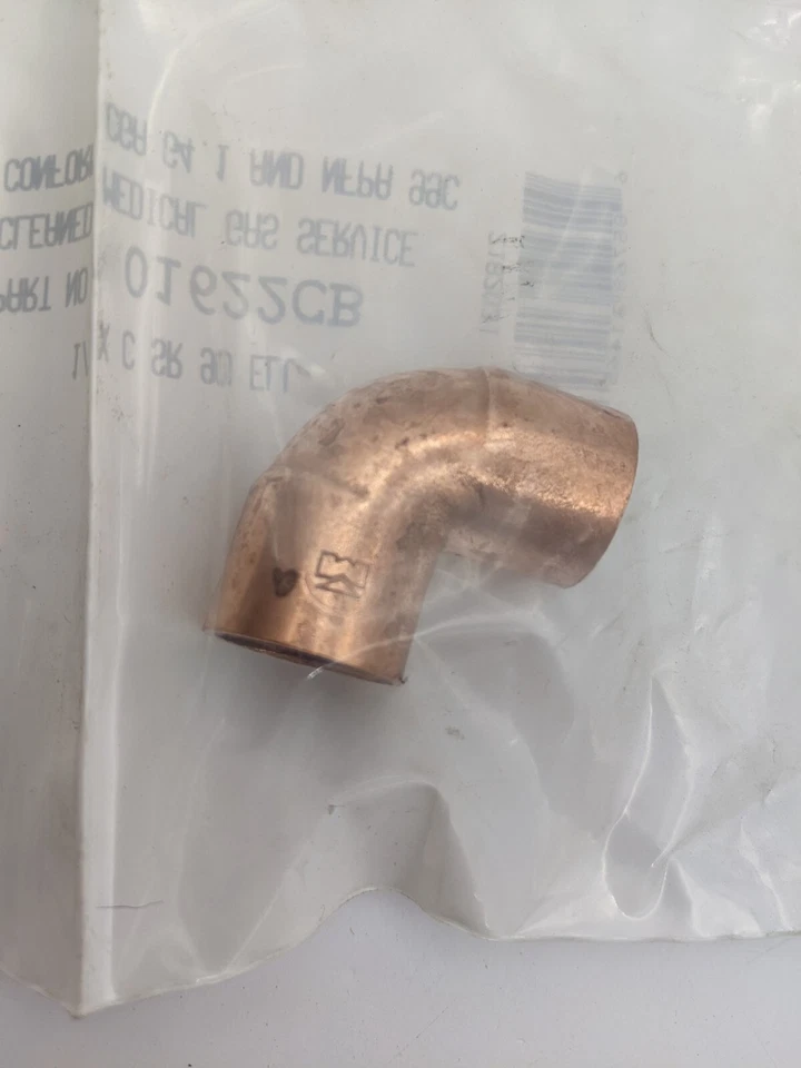 10 Pc Mueller W-01622CB Copper Fitting 1/2" x 1/2" 90 Degree Medical Gas Sterile - Image 2 of 4