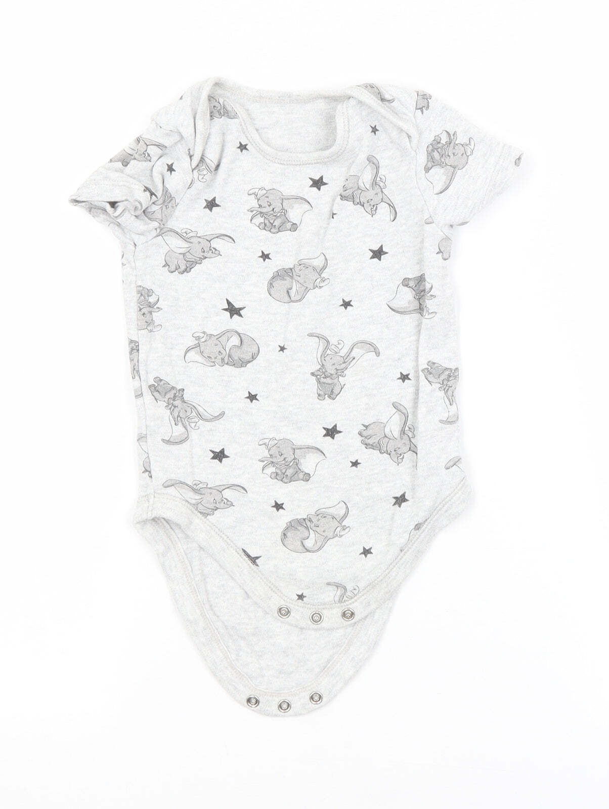 George Baby Grey Animal Print Cotton Babygrow One-Piece Size 18-24