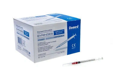 ROMED MEDICAL Romed Tuberkulinspritze mit Kanüle 3-teilig 1 ml 29 G x 1/2 (100 Stück)