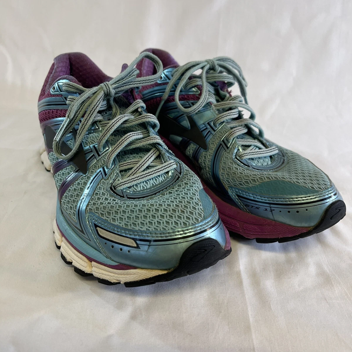 Brooks Adrenaline GTS 17 Running Shoes Womens Size 9.5 Aqua Purple