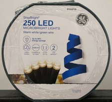 250 GE StayBright Clear Warm White MicroBright LED String Lights - On Reel