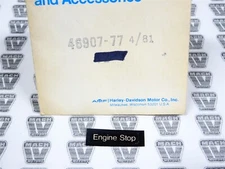 AMF Harley Davidson NOS NEW 46907-77 Engine Stop Label FL FLH FLT XLCR FX FXS