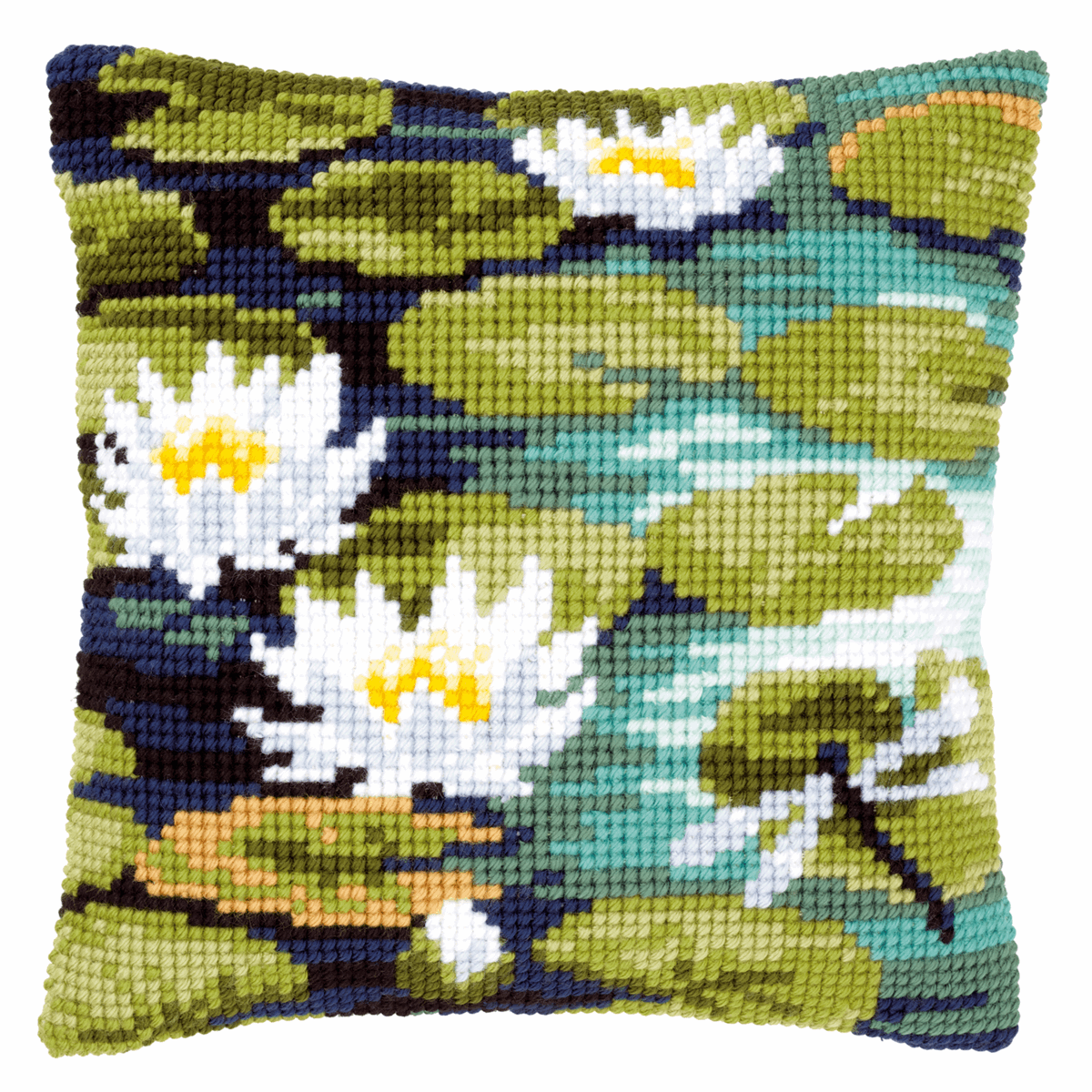 Vervaco Cross Stitch Cushion Water Lilies - Image 3