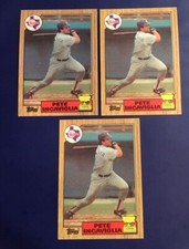 1987 Topps # 550 PETE INCAVIGLIA All Star ROOKIE Lot 3 Texas Rangers Gold Cup ! 