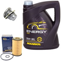 MotoröL Set 5W-30 5 Liter + ÖLfilter SH 4786 P + Schraube FüR Renault Twingo I