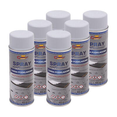 6x Universal Grundierung Spray RAL-Grau 400ml Primer Haftgrund Holz Metall 