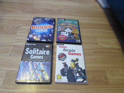 4 SPIELE THEMEN PC CD-ROM SPIELE BOGGLE/KARTE/BRETT/SOLITAIRE/ARCADE SPIELE WINDOWS