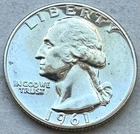 1961 PROOF Washington Quarter UNC/BU - 90% SILVER-INV#8886