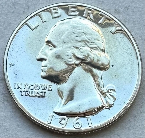 1961 PROOF Washington Quarter UNC/BU - 90% SILVER-INV#8886
