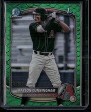 2025 Bowman Draft #BDC-84 Kayson Cunningham Chrome Green Reptilian Refractor /99