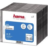 25Er Multipack Hama Cd HüLle Slim 00051167 1 Cd/Dvd/Blu-Ray Transparent, Schwarz
