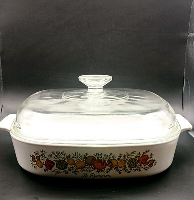 Vntg Spice Of Life LE ROMARIN Corning Ware A-10-B Casserole Dish w/Lid 10x10x2