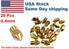 20-Pack MK8 0.4mm Extruder 3D Printer Nozzle for Creality CR-10 Ender 3