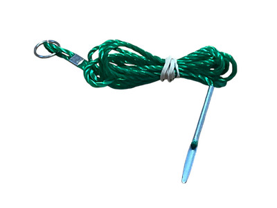 6ft Green Braided Nylon Fishing Stringer with Needle & Ring