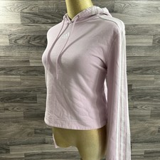 ADIDAS Graphic Logo Pullover Pink Hooded Sweatshirt Hoodie Women's Size Medium