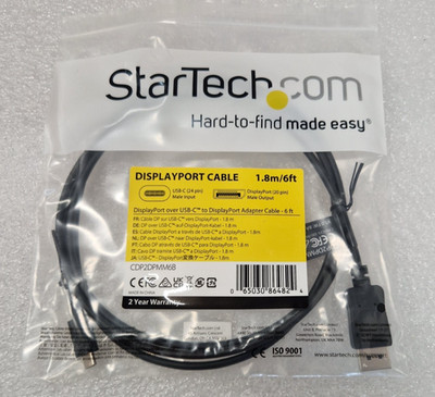 StarTech CDP2DPMM6B set of 10pcs. 6ft/1.8m USB C-DisplayPort 1.2 Cable 4K 60Hz